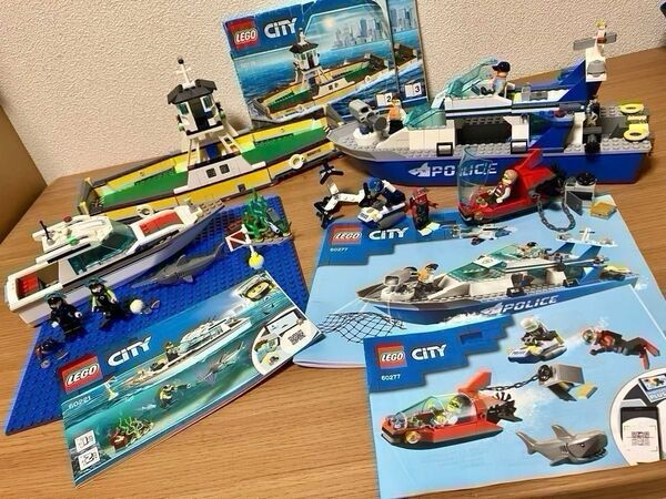 LEGO レゴ シティ 大量 セット 海 船 ヨット ポリス ヘリコプター 飛行機 車 電車 廃盤 ブロック クラシック ドッツ