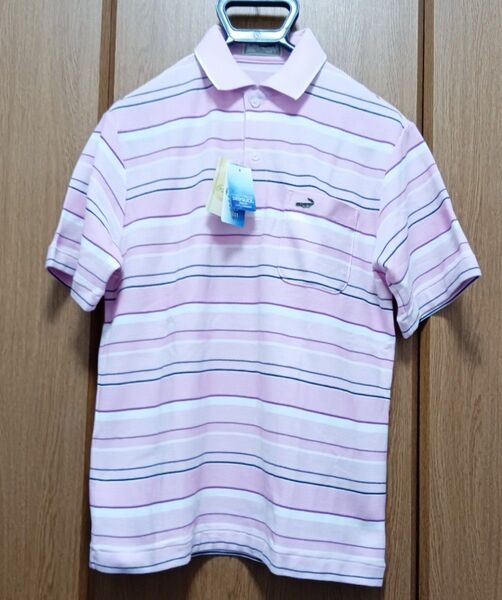 新品 クロコダイル メンズ 半袖 ポロシャツ S ボーダー