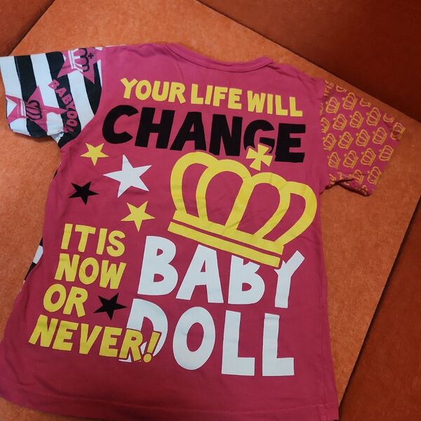 BABYDOLL Tシャツ ピンク 王冠柄 140㎝