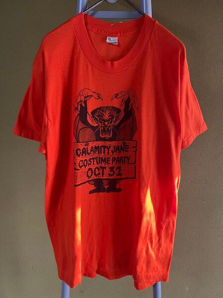 CALAMITY JANE COSTUME PARTY Tシャツ ハロウィン XL オレンジ 1987 ヴィンテージ 美品 古着