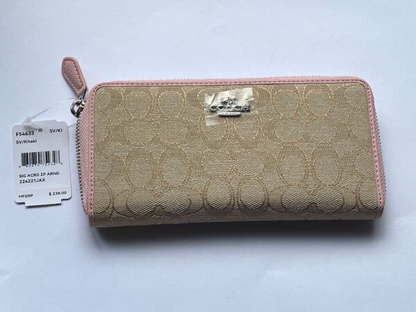 【新品未使用】COACH コーチ F54633 ベージュ シグネチャー