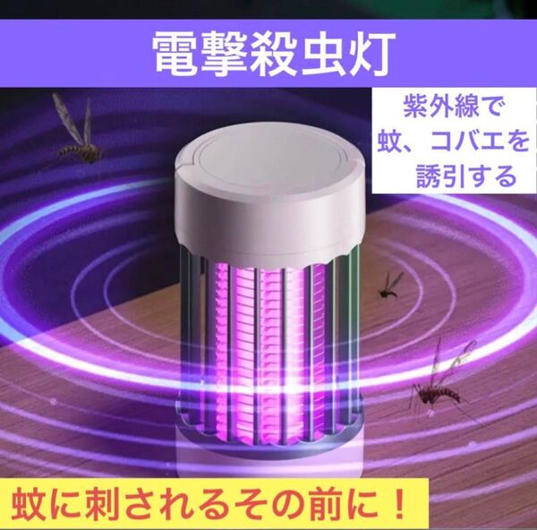 蚊の襲撃に備えよ!! 電撃殺虫器 USB電源タイプ 本体カラー:ホワイト×グレー
