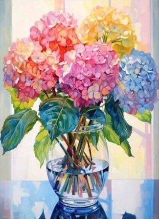 新品ダイヤモンドアート20×30綺麗なアジサイ 紫陽花の花 作成キット
