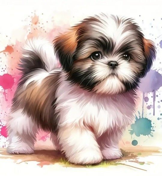 新品ダイヤモンドアート30×30可愛い子犬 シーズー 作成キット 犬 ワンちゃん
