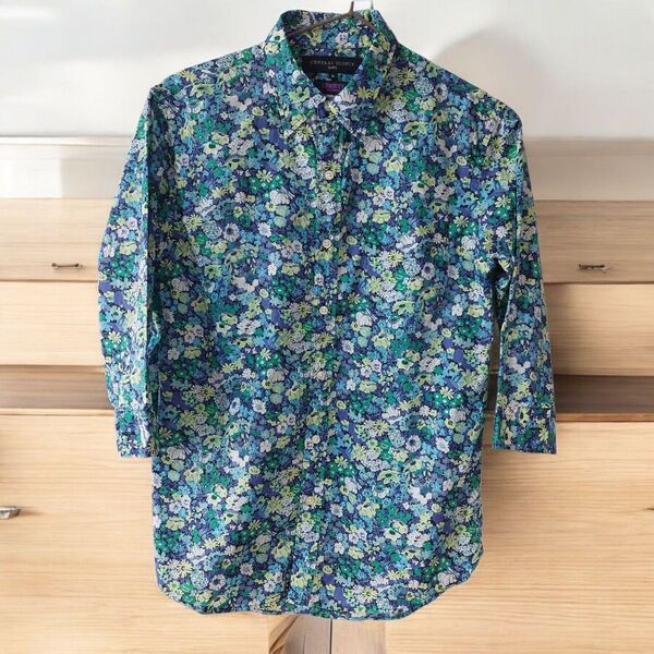 SHIPS×LIBERTY シップス リバティ 7部丈 総柄花柄綿100%シャツ