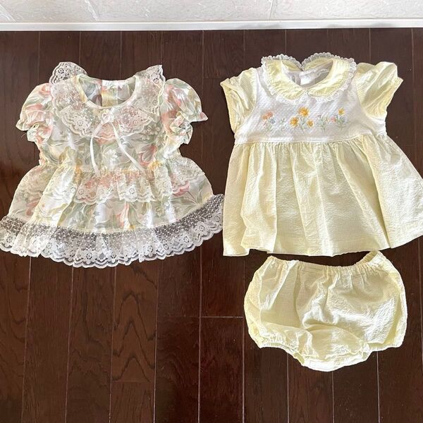 ベビー 女児お出かけワンピース 80〜90 2着セット