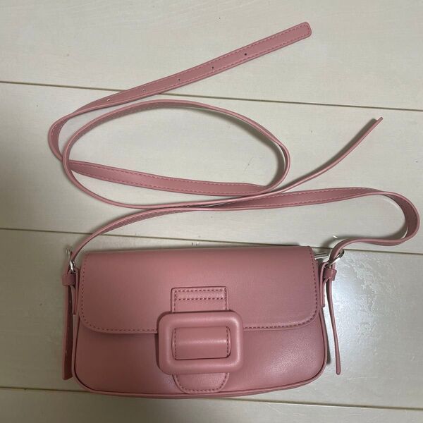 グレイル GRL スクエアバックルレザーミニバッグショルダーバッグ ピンク