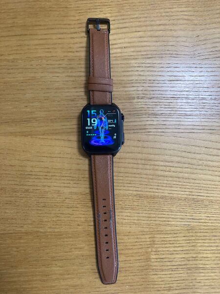 スマートウォッチ 革ベルト 充電器、説明書なし 英語記載