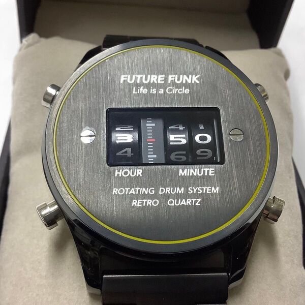 【激レア!稼働中】 フューチャーファンク FUTURE FUNK FF102 メカデジ デジアナ 腕時計 メンズウォッチ ドラム式