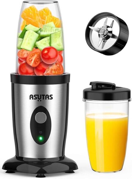 ASUTAS ジューサーミキサー スムージー 一台多役 6枚刃 (550ml) 果物 野菜 操作簡単