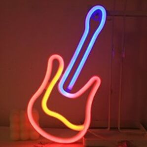 ネオンライト LED ギター ロック 飾り インテリア 看板 インスタ映え おしゃれ 楽器 音楽 店舗 お店 お部屋 電飾