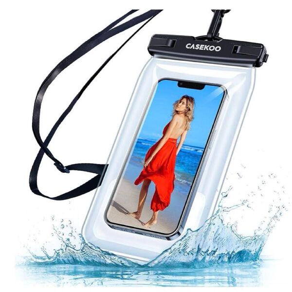 CASEKOO スマホ 防水ケース IPX8認定 完全防水 クリア 防水ケース