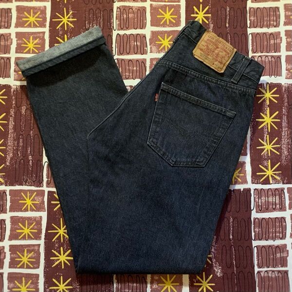 80's Levi's 501 BLACK YARN-DYED "INSEAM SINGLE" USA VINTAGE OLD