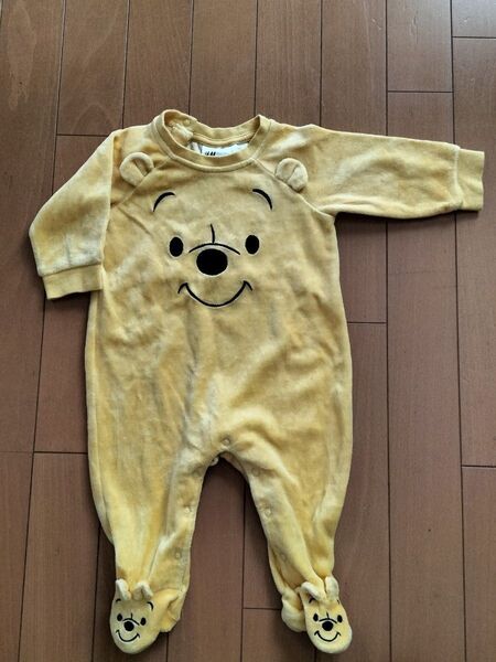 【美品】H&M プーさん カバーオール 長袖 ロンパース ベビー服 4-6M 70cm