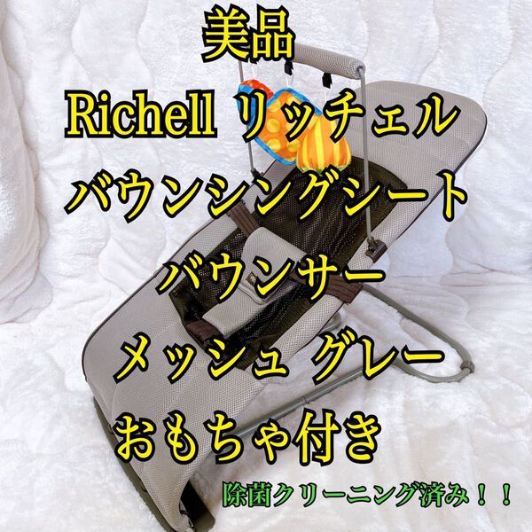 美品 Richell リッチェル バウンシングシート バウンサー メッシュ
