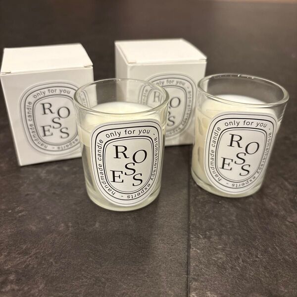 2個ROSESローズ アロマキャンドル140g diptyque風ディプティック