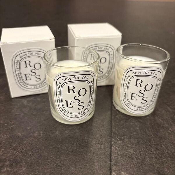 2個ROSESローズ アロマキャンドル140g diptyque風ディプティック