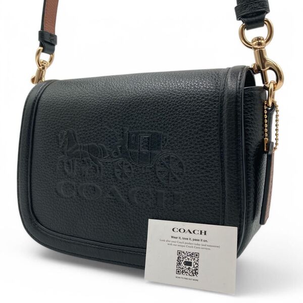 極美品 COACH コーチ ショルダーバッグ C4058 ブラック レザー 斜め掛け 黒