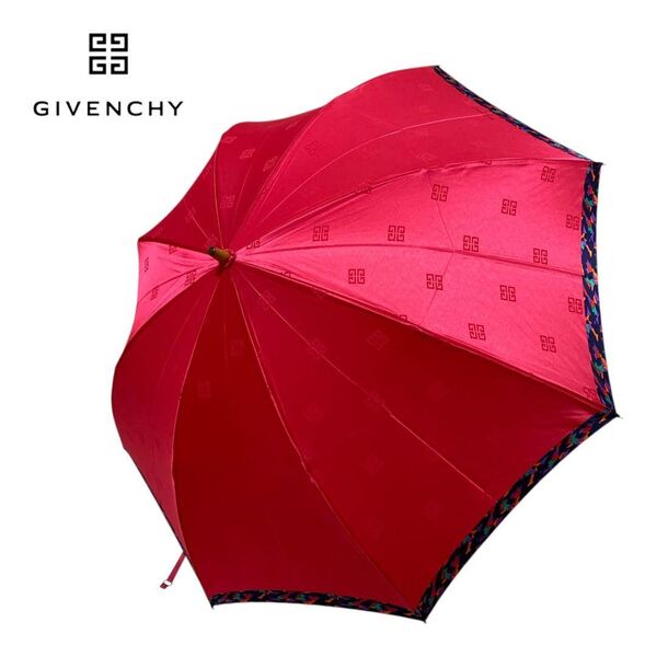 Givenchy ジバンシー 折りたたみ傘 雨傘 ピンク 58cm アンブレラ
