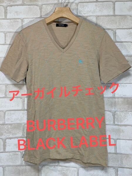BURBERRY BLACK LABEL バーバリー アーガイル 半袖Tシャツ