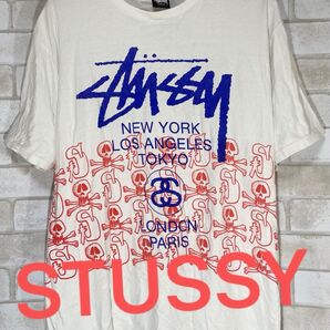 【STUSSY】ステューシー ワールドツアー スカル 半袖Tシャツ カットソー