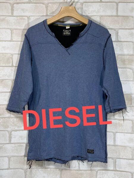 【DIESEL】ディーゼル 七分袖 Tシャツ カットオフ カットソー