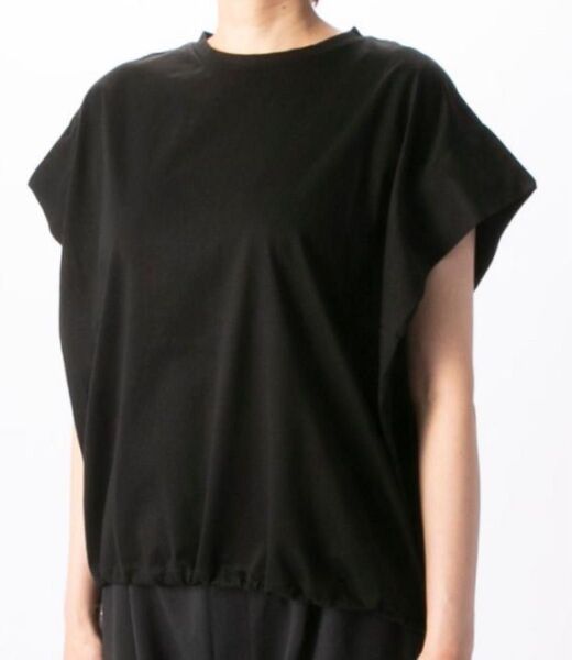 1回のみ着用未使用に近い バントロア vingtrois 裾ドロスト Tシャツ コットン100% ブラック 定価6,000円