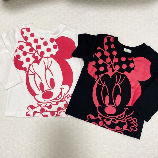 ミニーマウス ロンT 2枚セット ミニーちゃん 長袖 保育園 90 95 Tシャツ カットソー トップス 女の子 子供服