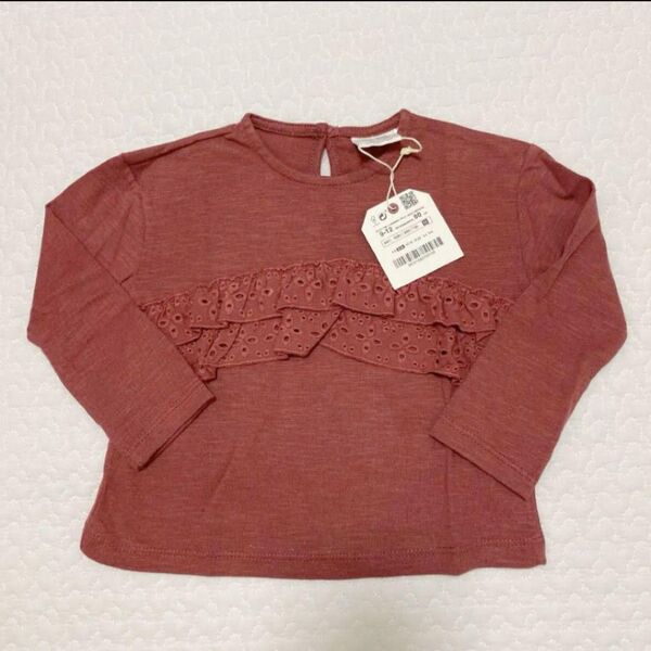 新品 zarababy ザラベイビー ザラ トップス 長袖 80サイズ 女の子 ベビー服 Tシャツ ロンT カットソー