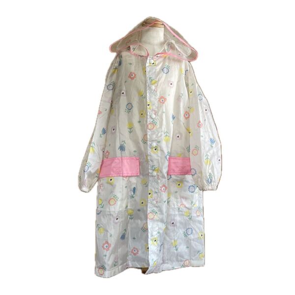 *美品* 花柄の レインコート 120〜130