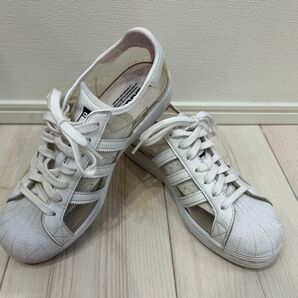 adidas レアスニーカー スーパースタースケルトン26cm