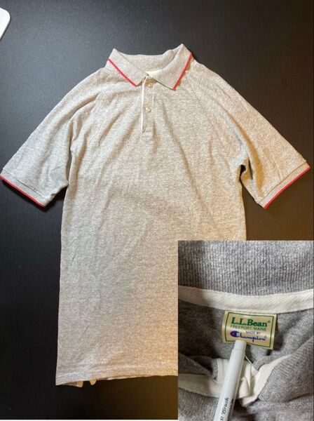 80s L.L.Bean x Champion USA 製 希少 ポロシャツ 半袖ポロシャツ