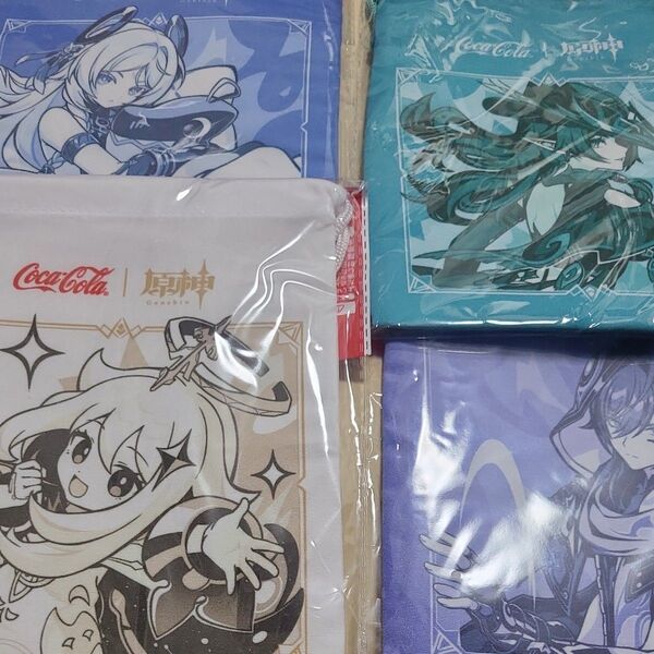 原神 コカコーラ コラボ 限定デザイン 巾着ポーチ 4種類