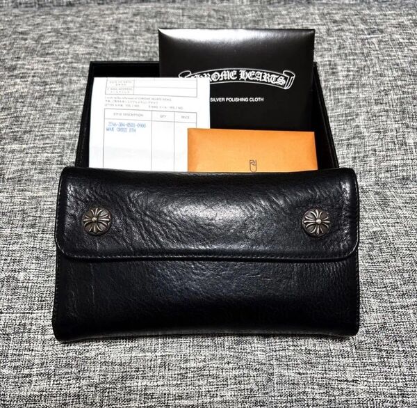 【正規品!至極の逸品】クロムハーツ ウェーブクロスウォレット 財布