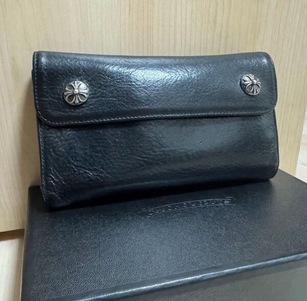 【幻の一品!美品!至極の逸品】クロムハーツ ウェーブクロス ウォレット 財布