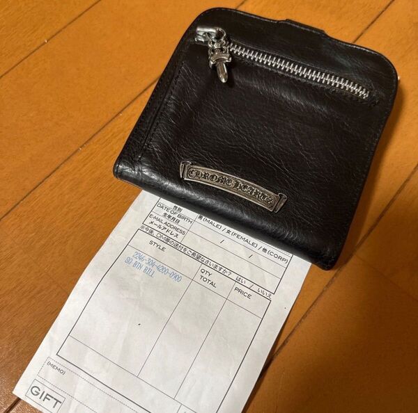 【幻の一品!美品!至極の逸品】クロムハーツ スクエアボタンビル ウォレット 財布