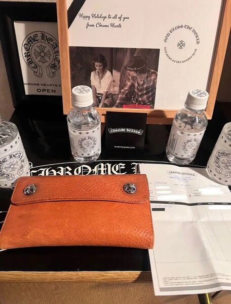 【幻の一品!美品!至極の逸品】クロムハーツ キャメルカラー ウェーブクロスウォレット 財布