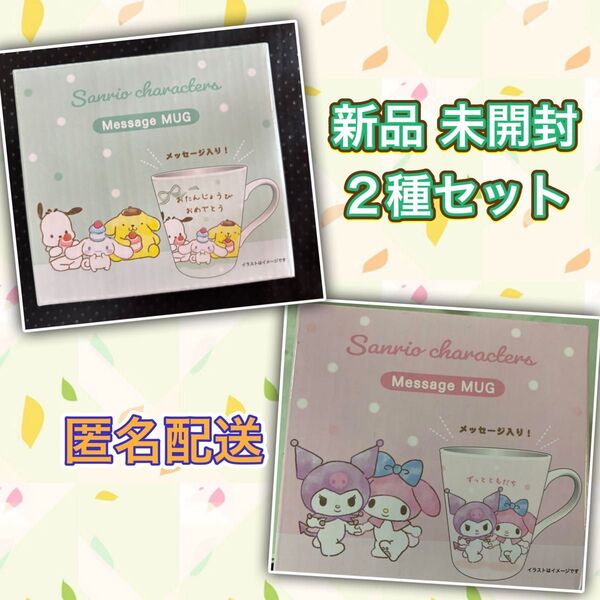 サンリオ キャラクターズ マグカップ 2種 クロミ マイメロ シナモロール Message mug ずっとともだち おたんじょうび