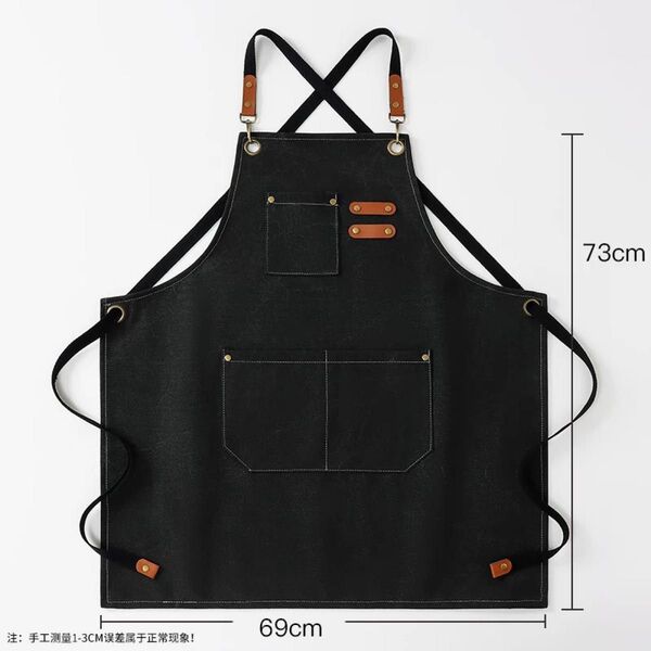 新品 ワークエプロンキャンプ美容師 料理 DIY カフェ アウトドア ブラック