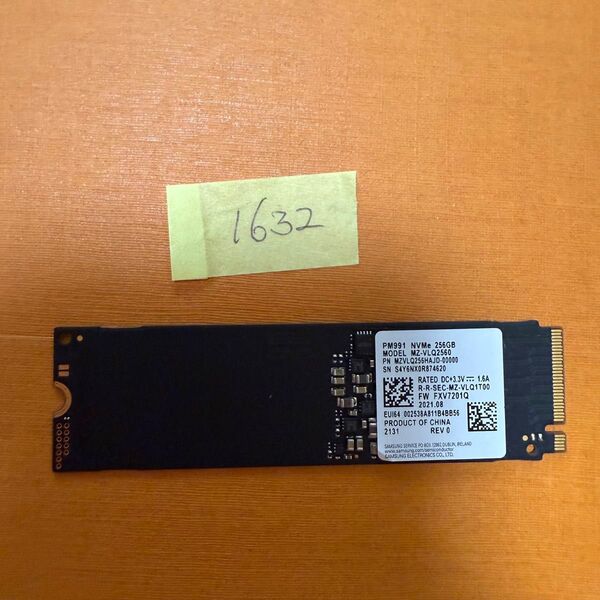 1632時間 同梱可能 NVME 256Gb M.2 2280 SSD