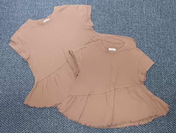 【姉妹セット】ペアマノン アシンメトリー カットソー 半袖 Tシャツ トップス 100 120