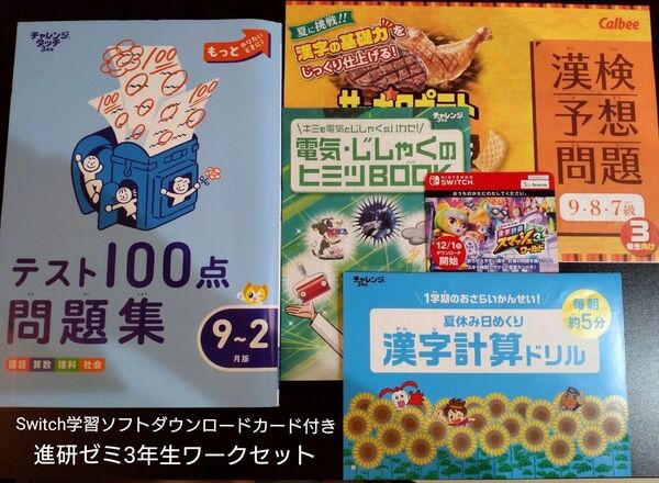 値下げしました!進研ゼミ 2024年度 3年生ワーク switch学習ソフトダウンロードカード「漢字計算スマッシュワールド」
