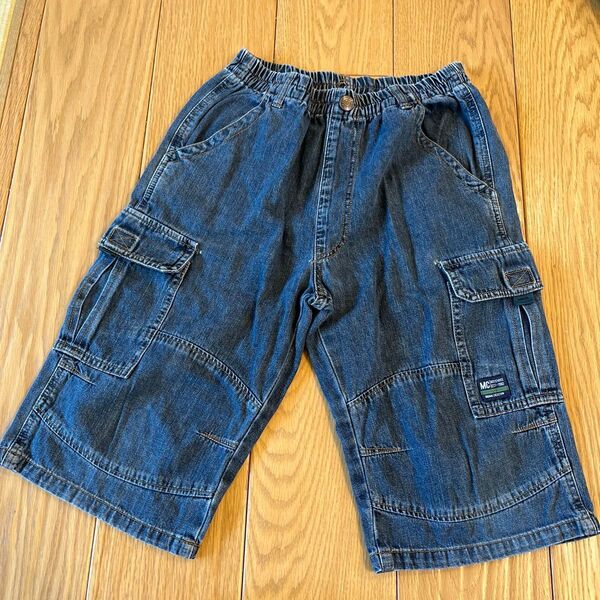 デニムカーゴハーフパンツ ダークグレー 男の子 半ズボン 160
