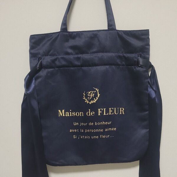 Maison de FLEUR トートバッグ ネイビー