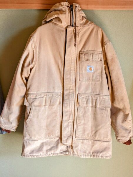 カーハート シベリアンコート パーカー フード USA carhartt 90sビンテージ 古着 ダック ブラウン アメカジ