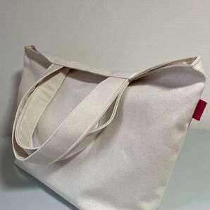 ハンドメイド 生成り帆布のトートバッグ サブバッグ ナチュラル
