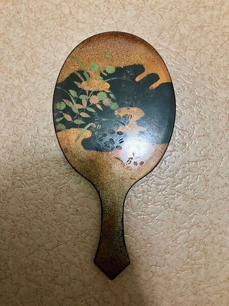 手鏡 両面鏡 昭和レトロ 昭和 漆塗り レトロ ミラー 小物 工芸品