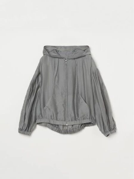 three dots シャイニーシャツ ジップアップフーディ 逸見えみり S スリードッツ シアー ブルゾン