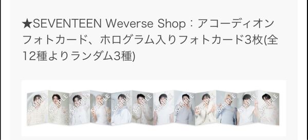 SEVENTEEN HAPPY BURSTDAY アコーディオンフォトカード