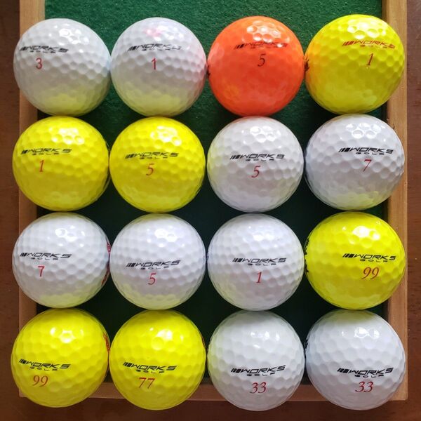 WORKS GOLF(ワークスゴルフ)飛匠 Metcha Soft/RED ・YELLOW LABEL《合計16個》 ロストボール